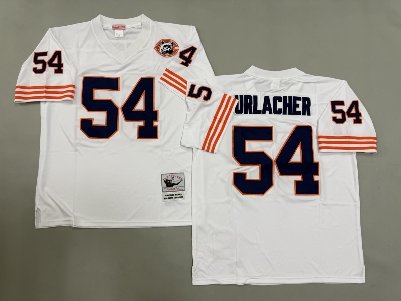 Men 2025 Nike Chicago Bears 54 Urlacher white Throwback Limited NFL Jersey style 001